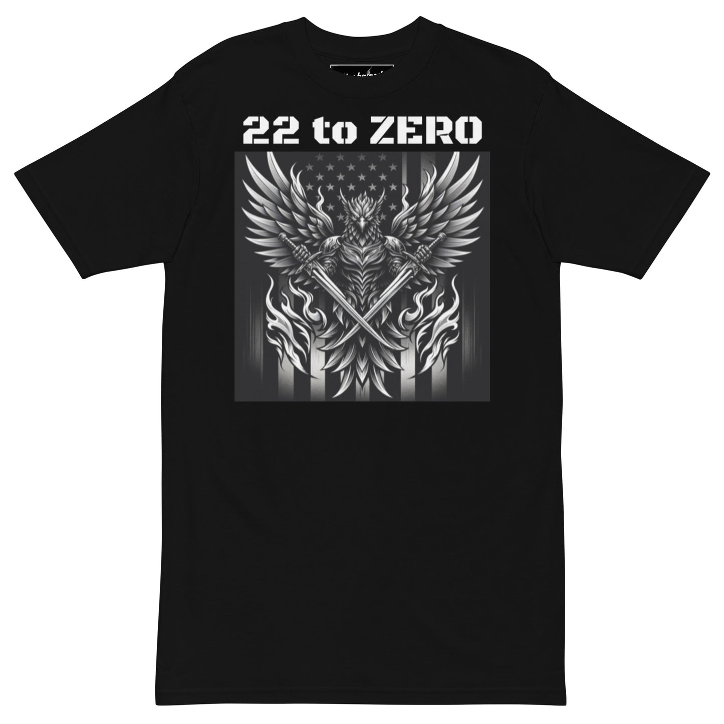 22 To Zero: Veterans Mental Health Men’s premium heavyweight tee