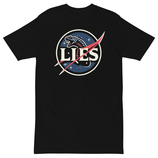 NASA Snake Logo LIES Men’s premium heavyweight tee