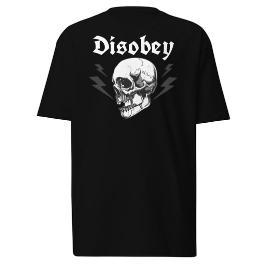 Disobey Skull and Bolts Men’s premium heavyweight tee