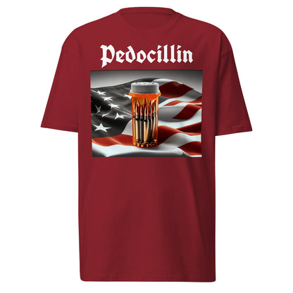 Pedocillin With American Flag Men’s premium heavyweight tee