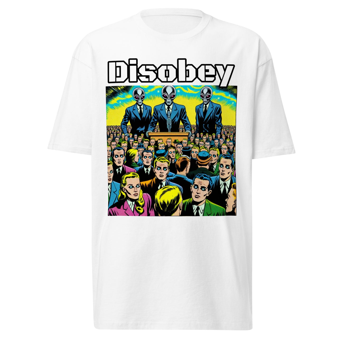 Disobey Mind Control Men’s premium heavyweight tee